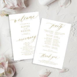 Programa de casamento com tipografia romântica em 