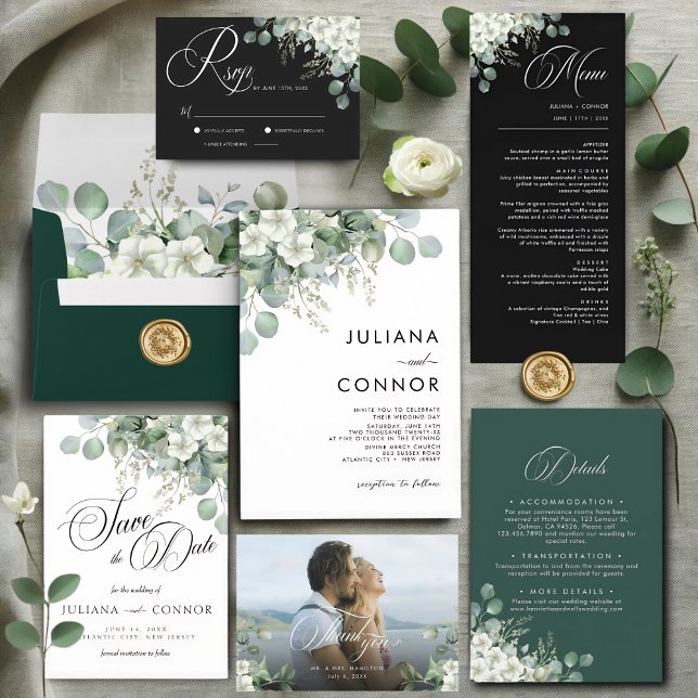 Programa de Casamento com Verdura Esmeralda Modern (Criador carregado)