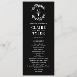 Programa de Casamento COR EDITÁVEL Iniciais de ric