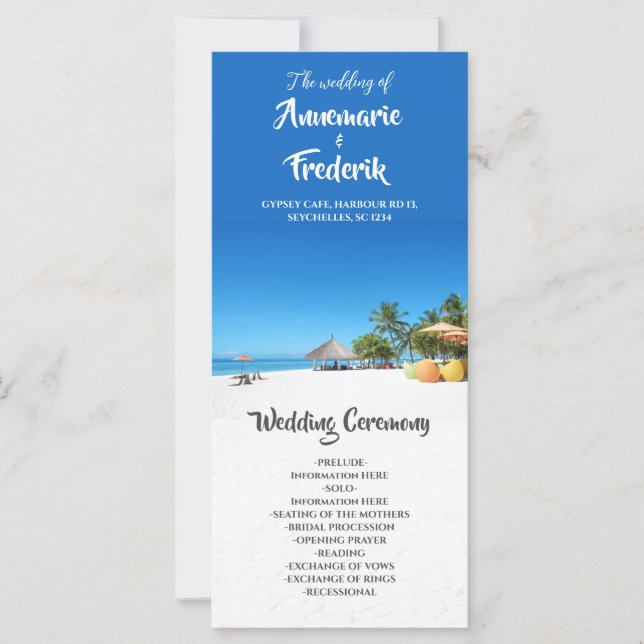 Programa de Casamento Costeiro Sunset Praia do Par (Frente)