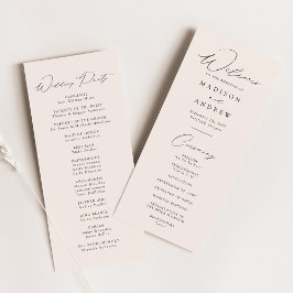 Programa de Casamento Creme Elegante Moderno