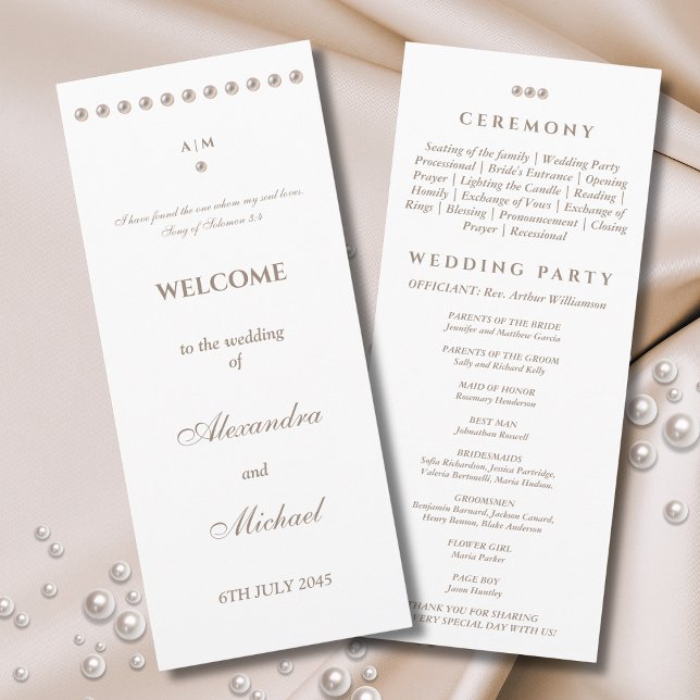 Programa de Casamento Cristão Pérola Simples Elega (Criador carregado)