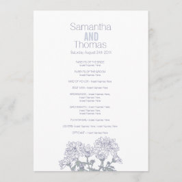 Programa de casamento da cinza branca