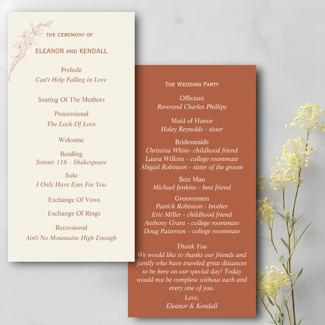 Programa de Casamento da Flor do eterno (Criador carregado)