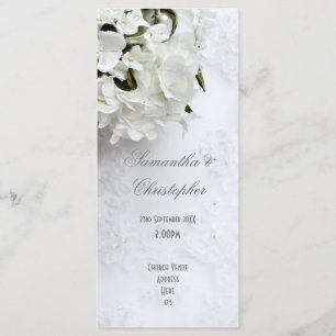 Programa de casamento da igreja buquê floral branc