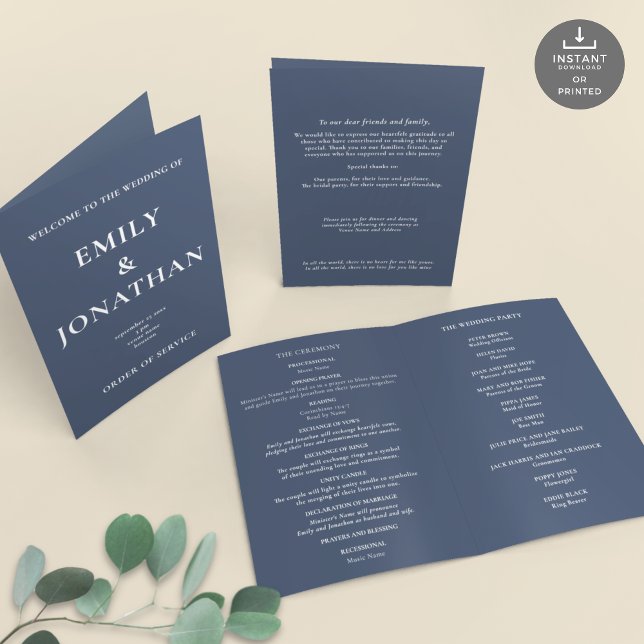 Programa de Casamento da Igreja de Marinho Dusty I (Views of front and back and inside)