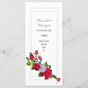 programa de casamento da igreja do buquê rosa