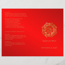 Programa de Casamento da Índia, Flor Vermelha e Do