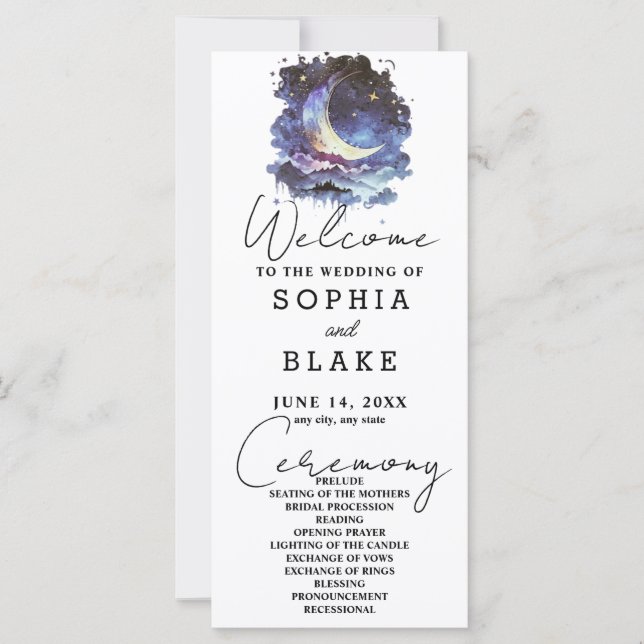 Programa de Casamento da Lua Azul e do Crescente D (Frente)