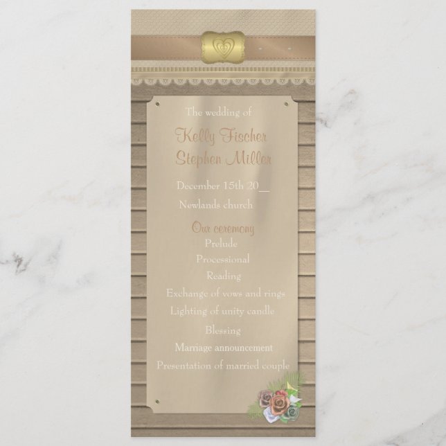 Programa de casamento da madeira russa e do cinto  (Frente)