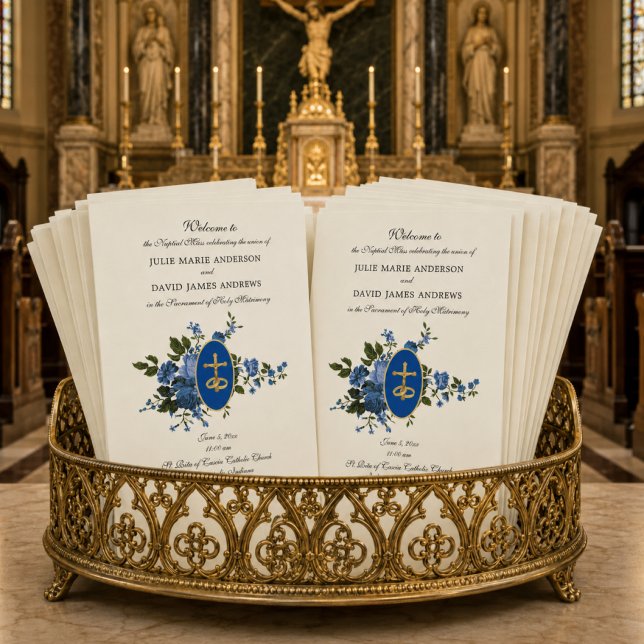 Programa de Casamento da Missa Latina Católica Azu (Criador carregado)