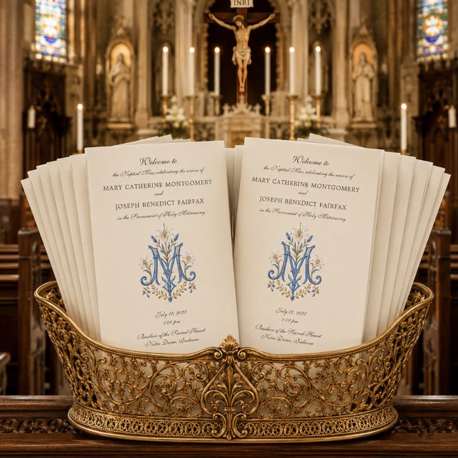 Programa de Casamento da Missa Latina com Monogram (Criador carregado)