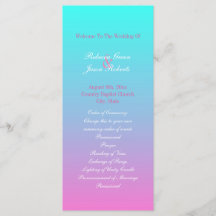 programa de casamento da turquesa ombre, cor-de-ro