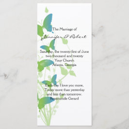 Programa de Casamento da Vinha da Borboleta Azul e