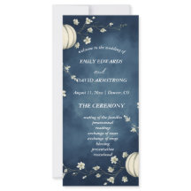 Programa de Casamento de Abóbora de Outono Azul Ma