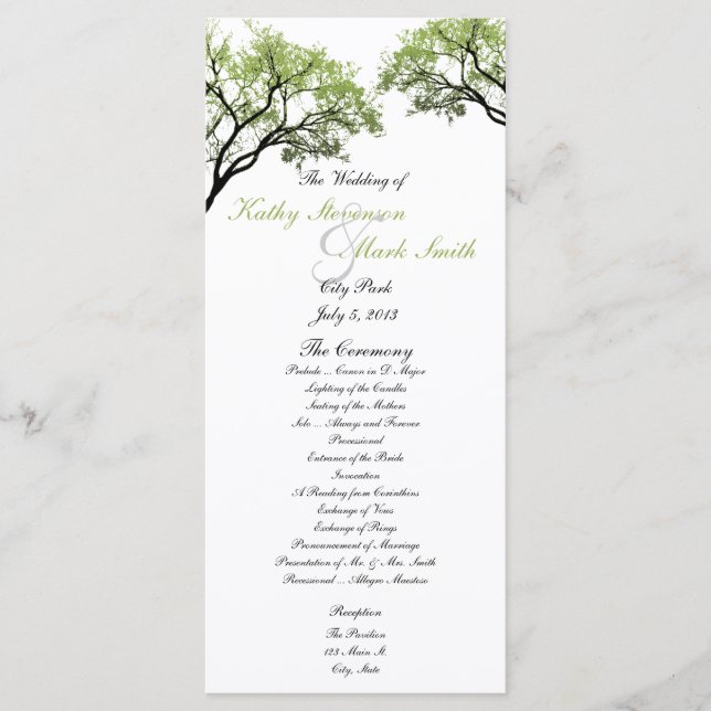Programa de Casamento de Árvores primavera (Frente)