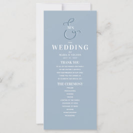 Programa de Casamento de Azul Monograma Dusty