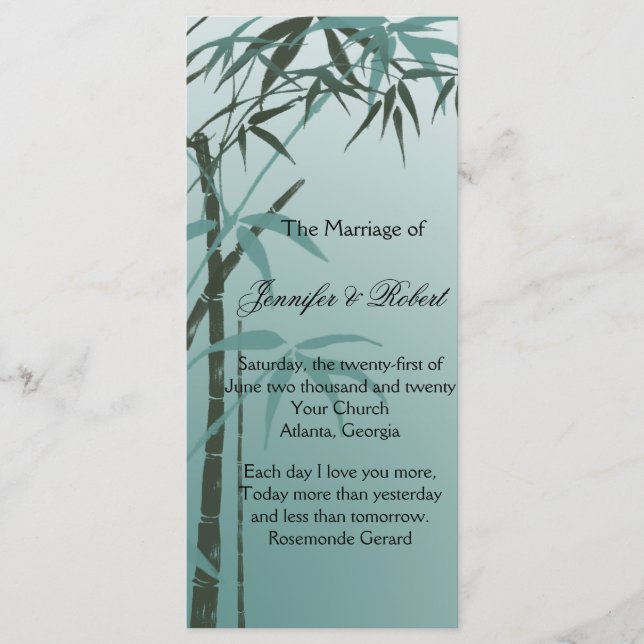 Programa de Casamento de Bambu Natural com Gradien (Frente)