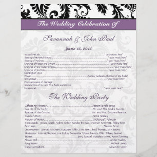 Programa de Casamento de Bandas Púrpura para Damas