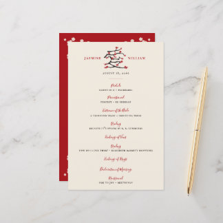 Programa de Casamento de Blossomas de Cereja Verme