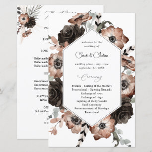 Programa de Casamento de Boho Preto e NaturalFlora