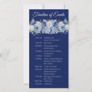 Programa de Casamento de Buquê de Flor Azul-Aquare
