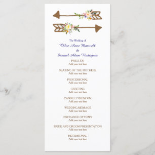Programa de Casamento de Buquês Florais Peach