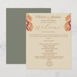 Programa de Casamento de Cactus Florido Elegante