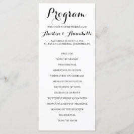 Programa de Casamento de Caligrafia com Mão