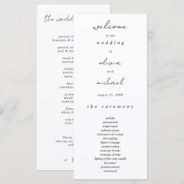 Programa de Casamento de Caligrafia Minimalista