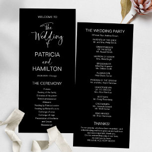 Programa de Casamento de Caligrafia Moderna Simple