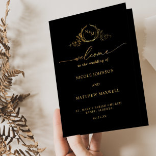 Programa de Casamento de Casamentos de Monogramas