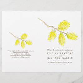 Programa de casamento de catkins amarelo-aquário