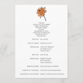 Programa de Casamento de Chrysanthemum Minimalista