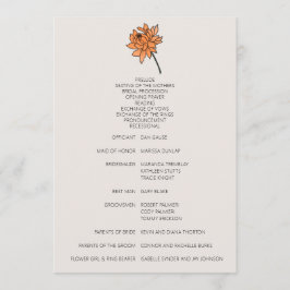 Programa de Casamento de Chrysanthemum Minimalista