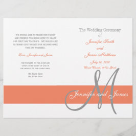 Programa de Casamento de Cinzas Corais | Monograma