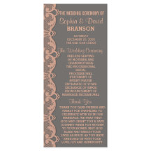 Programa de Casamento de Cinzas de Pêssego Chic Vi