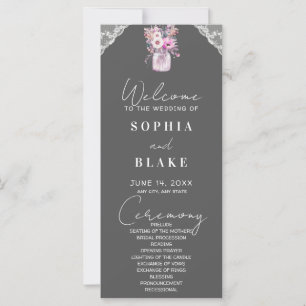Programa de Casamento de Cinzas do Country Lace Ma