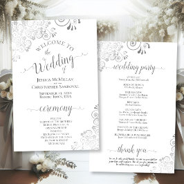 Programa de Casamento de Cinzas e Orçamento Branco