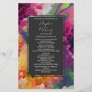 Programa de Casamento de Cinzas Florais Multicolor