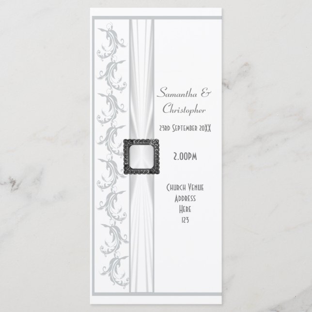 Programa de casamento de cinzas simples e de igrej (Frente)