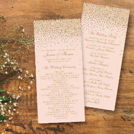 Programa de Casamento de Confetti Dourado e Rosa B