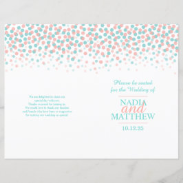 Programa de casamento de corais de pontos confetti