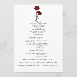 Programa de Casamento de Cravos Vermelhos Minimali