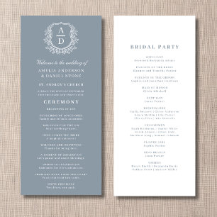 Programa de Casamento de Crest do Monograma Azul D