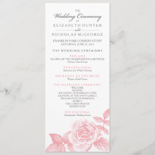Programa de Casamento de Desenhos rosa a Rosa