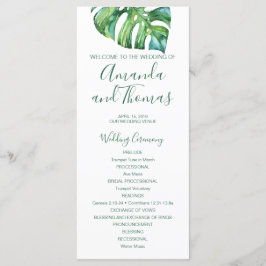 Programa de casamento de destino com folha de palm