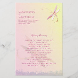 Programa de Casamento de Dragonfly Amarelo e Rosa