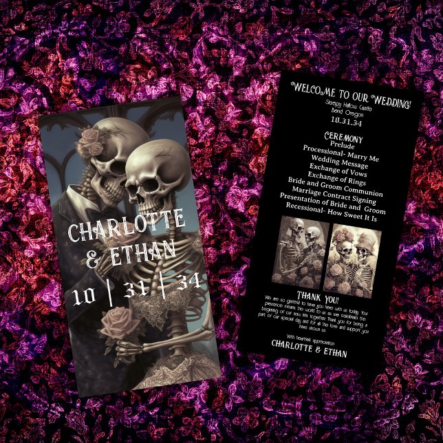 Programa de Casamento de Esqueleto Incrivelmente R (Wedding  Program for Skeleton Couple)