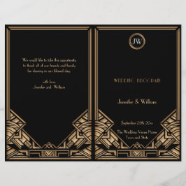 Programa de Casamento de Estilo de Arte Dourada Ne